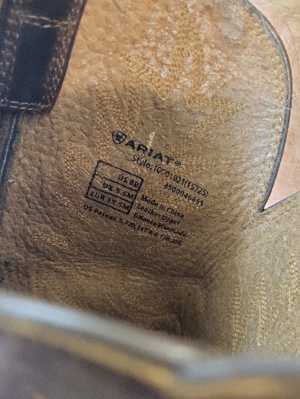 Ariat Chestnut Brown Leather Western Boots, Size 8 - Picture 8 of 10